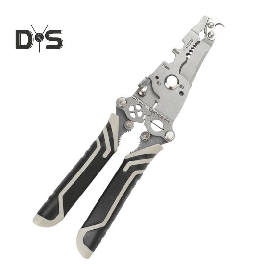 

Инструмент для зачистки проводов с эргономичной ручкой, прочная конструкция, складная конструкция, многофункциональный инструмент для самостоятельной зачистки кабеля 18 в 1 серый