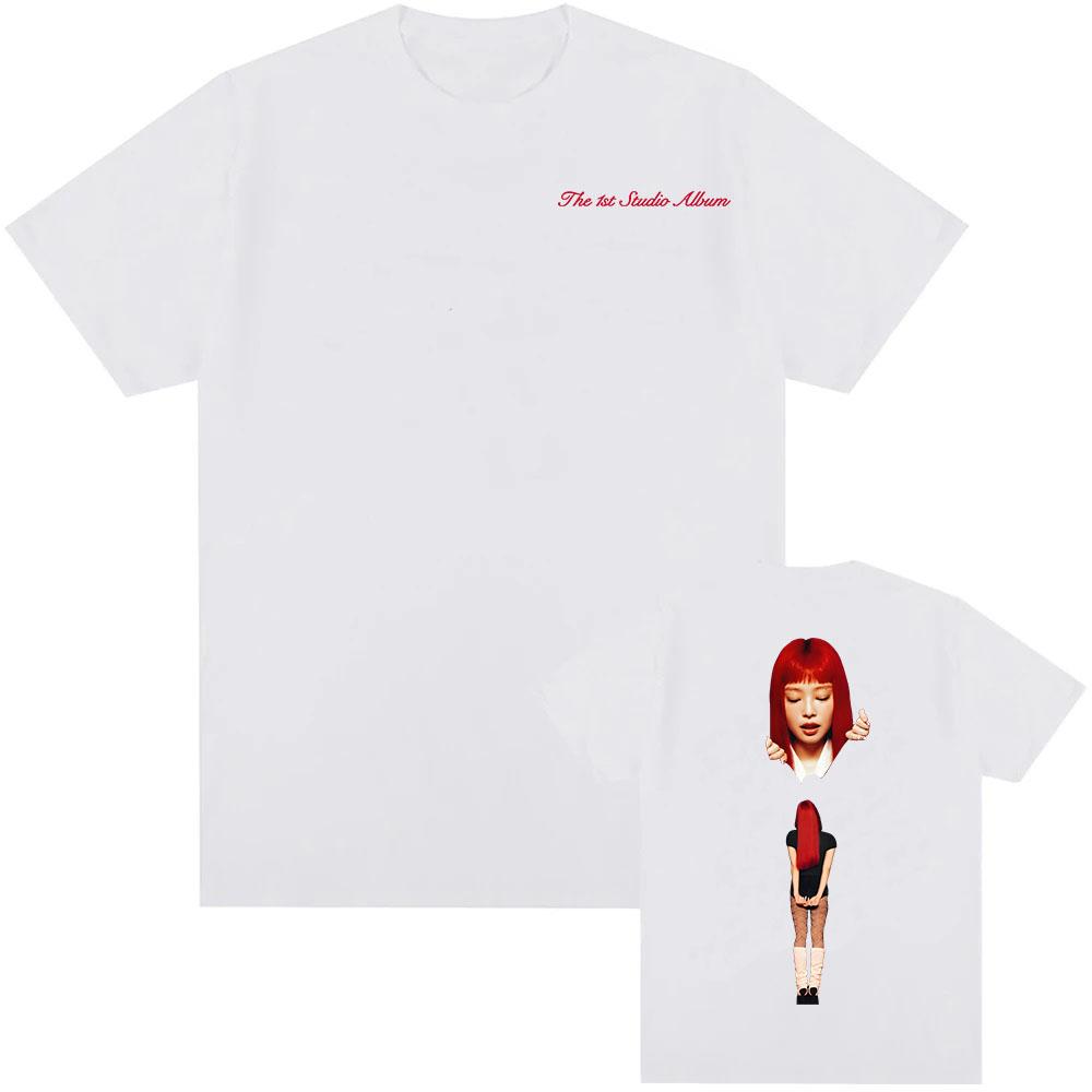 Jennie Ruby The 1st Studio Album Merch T-shirt Cotton Short Sleeve Male Tshirt Unisex Streetwear Hip Hop Korean Singer Print Tee