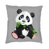 Kawaii Panda Bear Patterns Cushion Cover Sofa Home Decor Animal Cartoon Square Throw Pillow Case 45X45