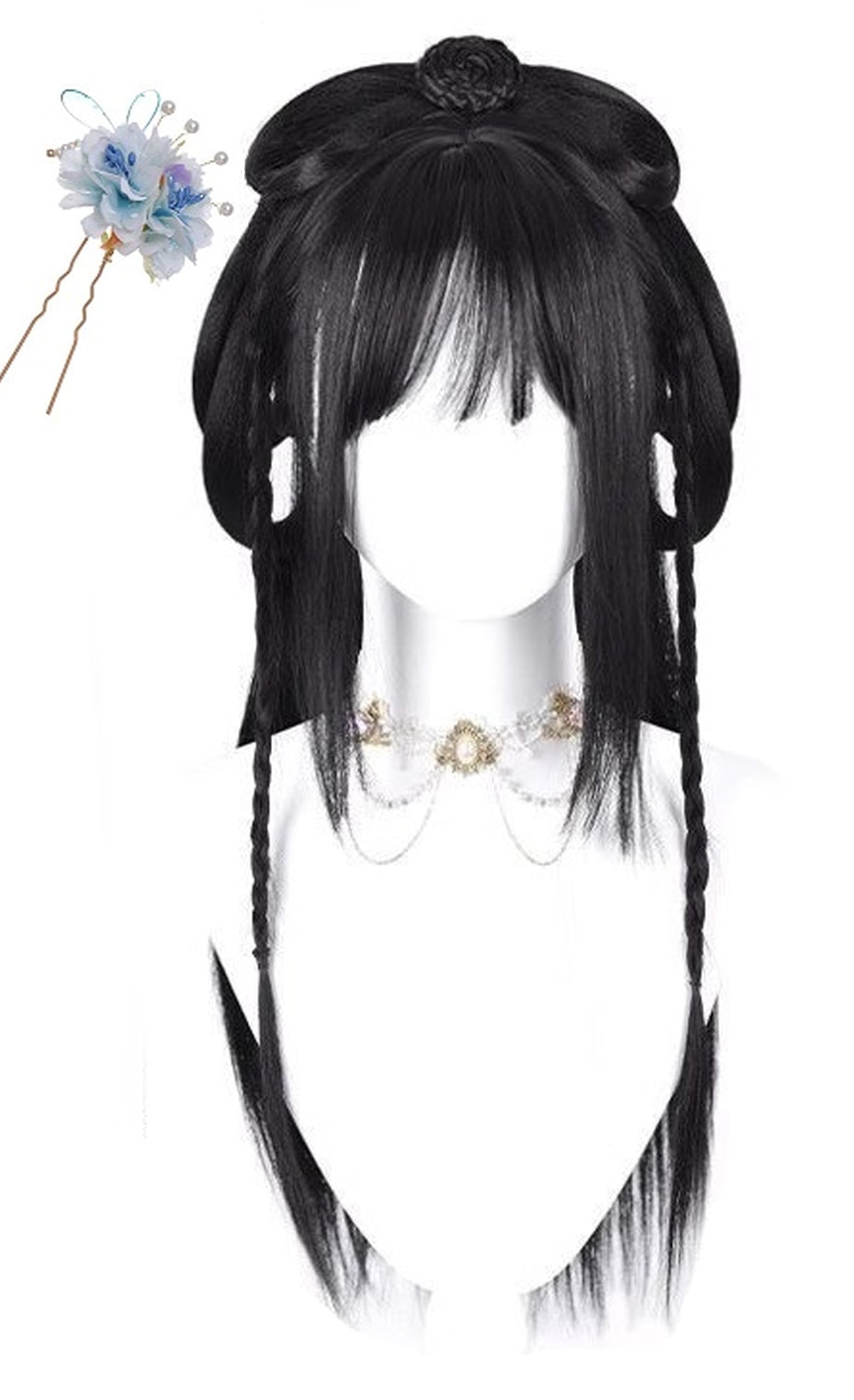 

Hairstyle Wig for Headband Ancient Imperial Fairy Wig Hairpin Included Chinese-style Hanfu, Cosplay, Wig, Court, Costume, Photoshoot, Net, (Type E)