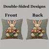 Rabbit With Tulips Throw Cushion Covers Chair Living Room Pillowcase Cozy Zipper Sofa Pillow Covers Bedroom Indoor Home Decor