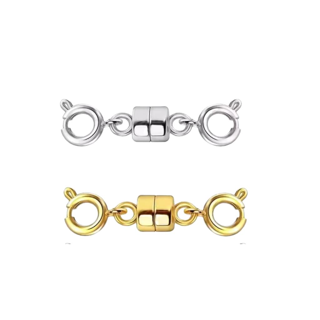Cierres Magnéticos Dobles para Collares Cierres Chapados en Oro y Plata Cierres Convertidores para Joyería Extensores de Collar para Collares Hallazgos para Hacer Joyería