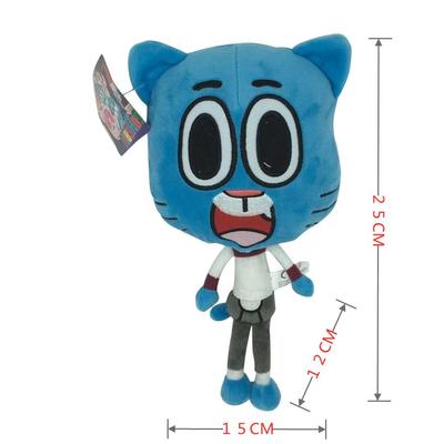 25cm Miniko Cartoon Amazing World Gumball Darwin Anais Plush Toys Cute Cat Bunny Stuffed Toy Birthday Present Gifts For