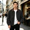 Men's Color Leather Jacket with Lapel Collar Retro Loose Fit Plus Size Outerwear for Spring Fall
