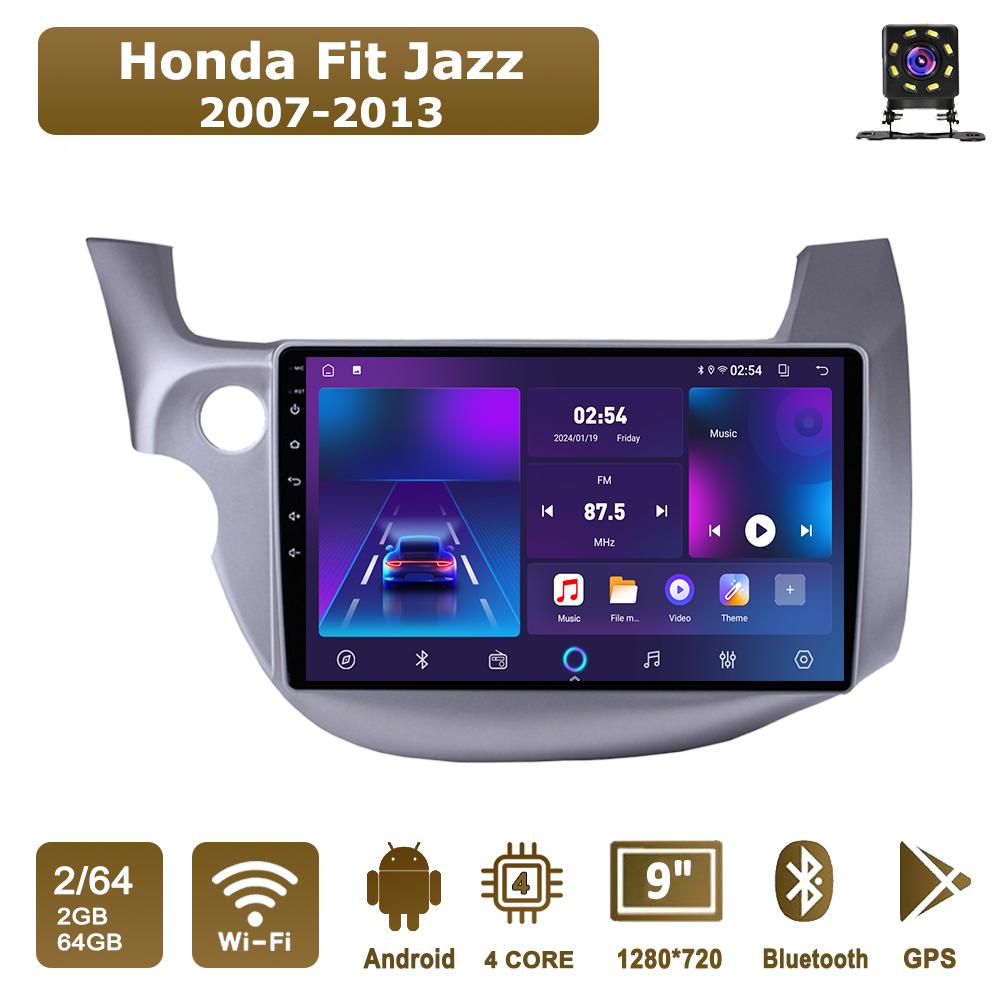 Android Car-Play Car Radio For Honda Fit Jazz 2007-2013 Multimedia Player Head Unit Stereo GPS Navigation BT WIFI,2+64GB