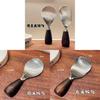 Stainless Steel Rice Ladle With Wooden Handle And Flat Head Ideal For Home Use
