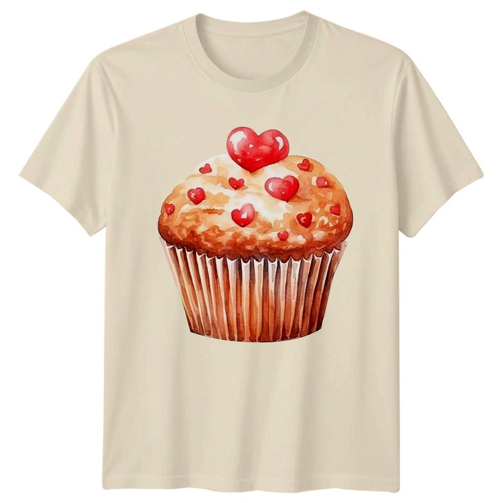 Cupcake Hearts Dessert Food Graphic Tee Unisex Top