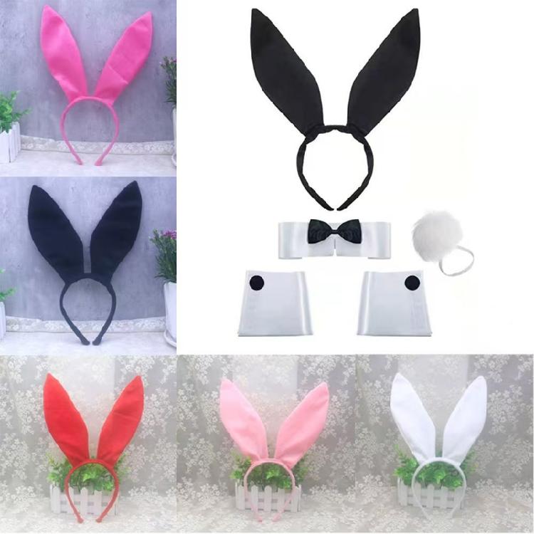 Diadema a forma di orecchie lunghe da ragazza Divertente cerchietto da coniglio per festa Compleanno Fasce per capelli Copricapo da palcoscenico Accessori per foto di Pasqua