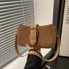 Faux Suede Underarm Bag, Zipper Fastener Fashiable Shoulder Cross Body Bags for Woman Small Square Bag, Suitable Daily Outfit
