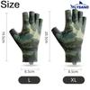 Mens Spring Summer Fishing Gloves Non Slip Sunscreen Cool Ice Silk Half Finger Breathable Outdoor