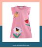 New Summer Arrivals: Girls' Short-Sleeve Embroidered Round-Neck Knit Princess Dresses