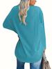 T-shirt Taglia Grande Monocolore, Top Casual a Maniche Lunghe Girocollo Primavera e Autunno, Abbigliamento Taglia Grande da Donna