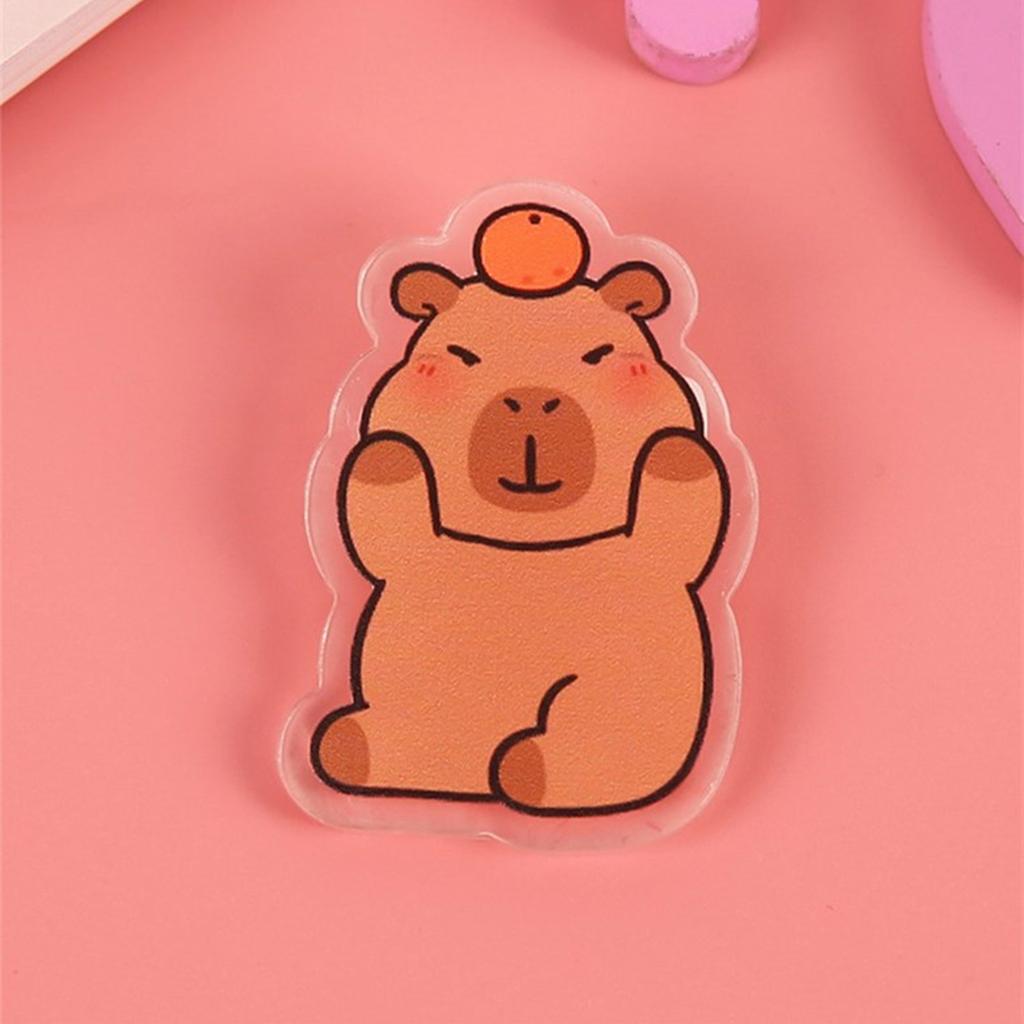 Zestaw 9 akrylowych przypinek z kapibarami, przypinki w kształcie zwierząt z kreskówek, dekoracja na torbę, modne dodatki do odzieży dla studentów