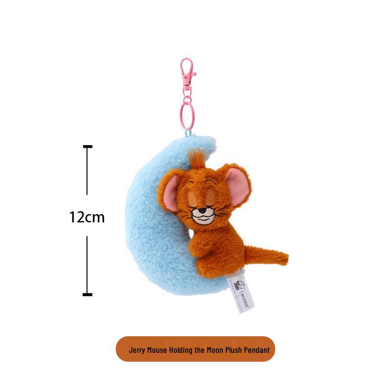 Tom & Jerry Plush Toys: Cat Pendant & Mouse Keychain Charms for Kids