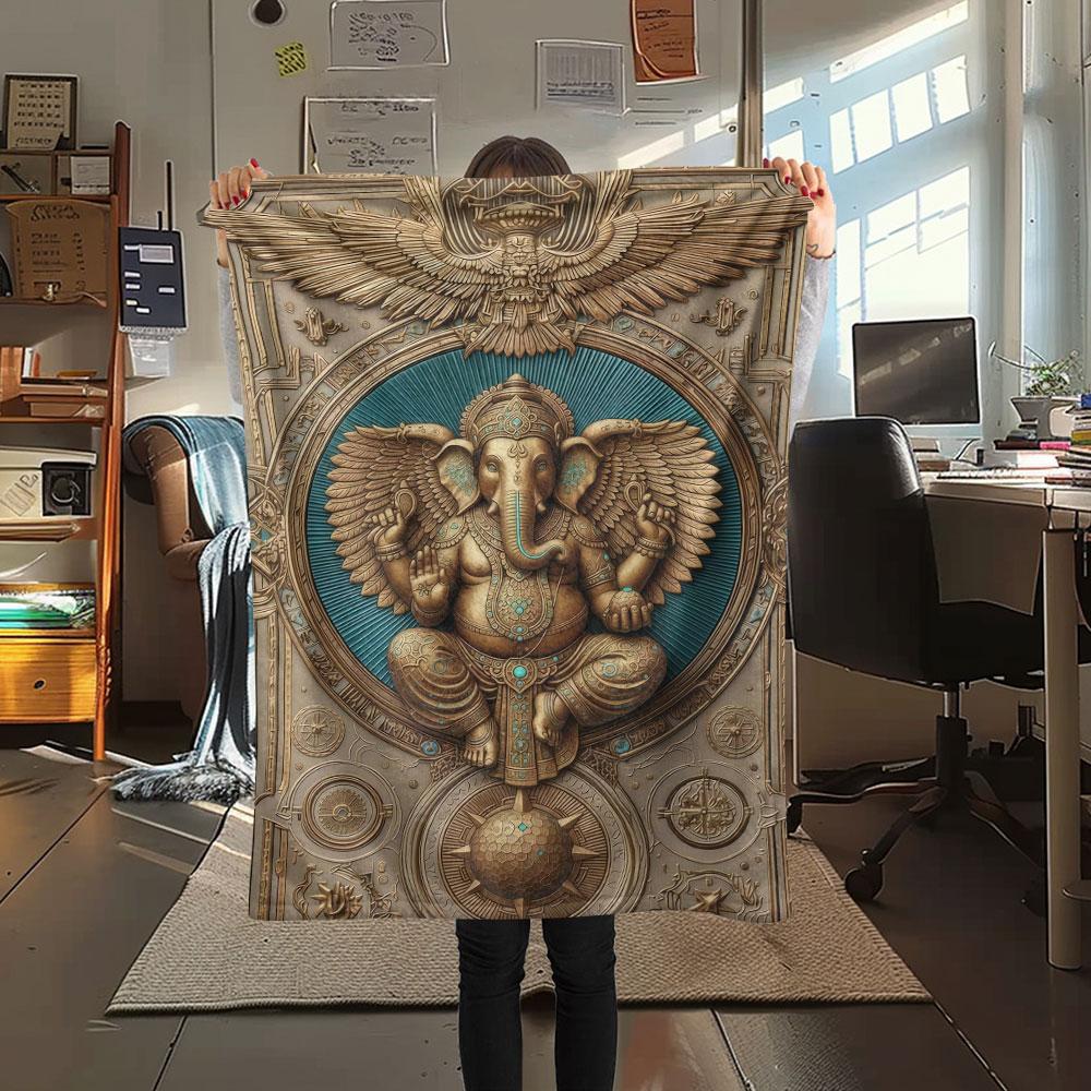 

1Pc Metallic creatures Print Flannel Blanket, High quality Comfortable for All Seasons, Home Decor, Warmth and Comfort, Perfect for Christmas Gifts 80cm x 120cm