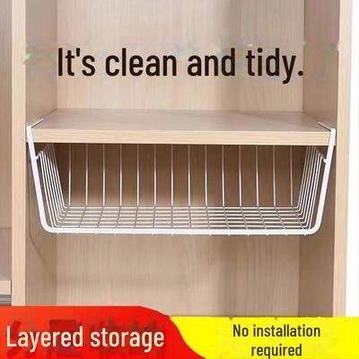 Rack de armazenamento suspenso multifuncional: Perfeito para dormitórios, guarda-roupas e cozinhas.