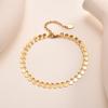 Full-gloss Disc Tassel Anklet for Women Stainless Steel Gold Color  Minimalist Anklets Daily Beach Holiday Jewelry New Trend
