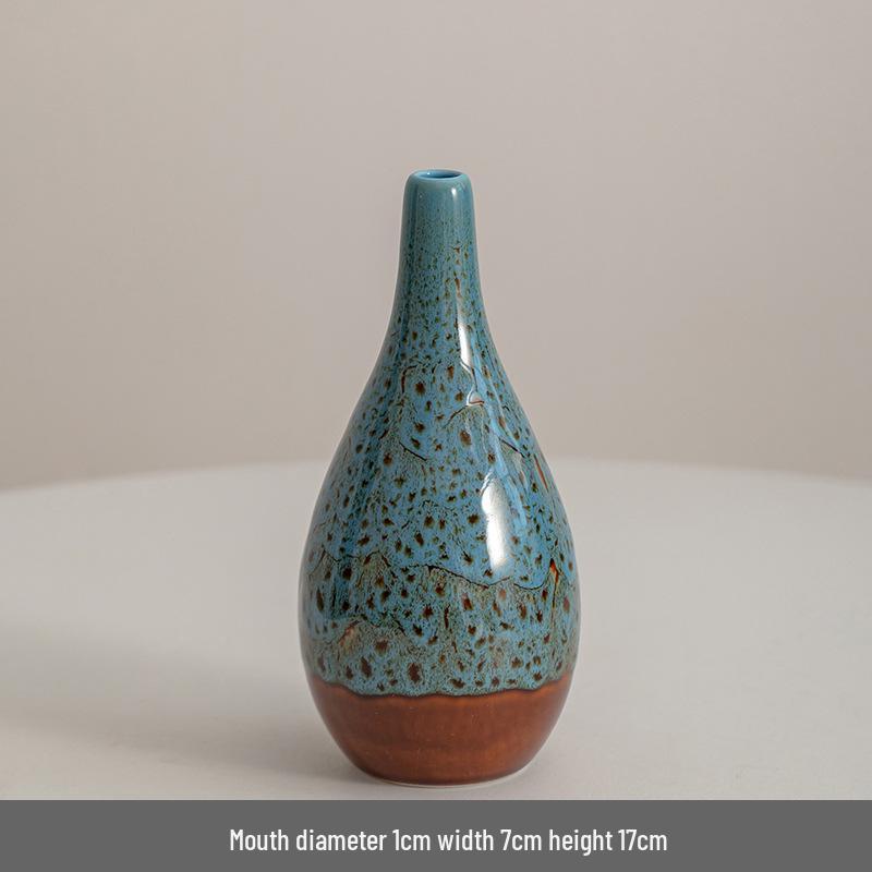 Modern Minimalist Black Ceramic Vase for Home Décor - Small Dried Flower Vase for Living Room