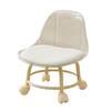 Acrylic Low Stool with 360 Degrees Swivel Wheels Faux Leather Cushion Roller Seat with Backrest Heavy Duty Rotating Mini Chair Seating Stool