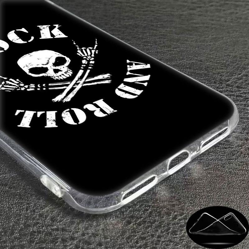 luxury Soft Silicone Phone Case Rock roll skull for Apple iPhone 11 Pro XS Max X XR 6 6S 7 8 Plus 5 5S SE Fashion Cover