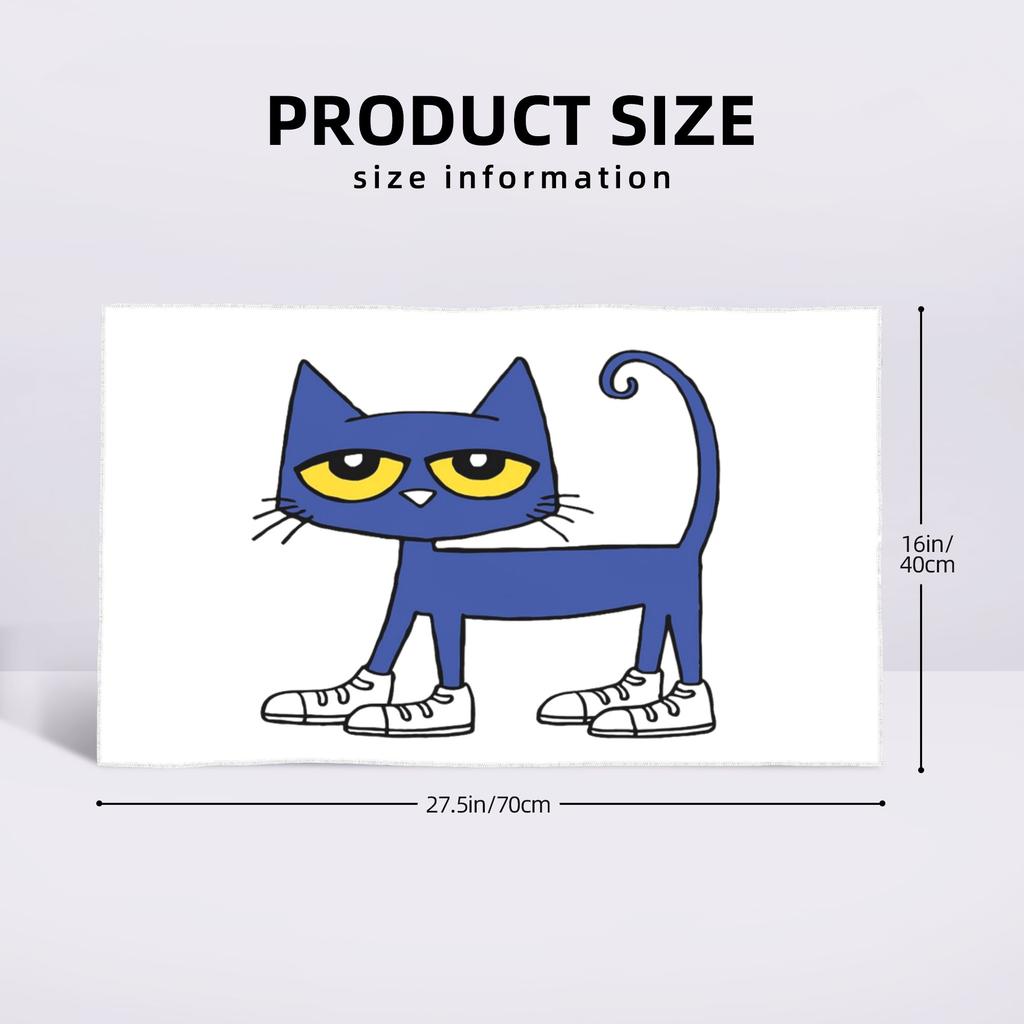 Pete the Cat Adoro le Mie Scarpe Bianche Asciugamano Viso Morbido Asciugatura Rapida Piscina Bagno Asciugamani in Cotone Traspiranti
