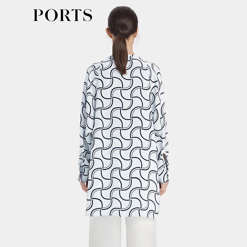 PORTS Women's Phantom Blue Print Silk Shirt