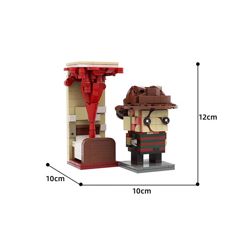 Building Block Compatible With 46943 Elm Street Freddy, Square Head Figurine, Assembly Model, Creative Ornament