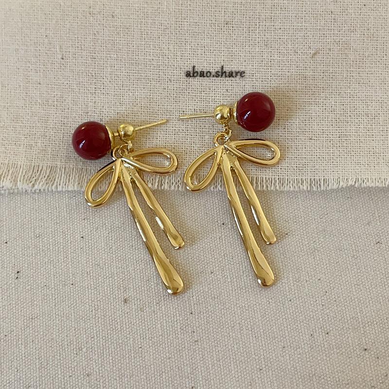 

Серьги-гвоздики с красным жемчугом Ankara, женские, нишевые, нежные и уникальные, модные, изысканные, универсальные серьги