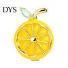 Jackets Enamel Pins Lemon Slice Brooch Pin, Oil Dripping Fruit Pin with Jewelry Rhinestone Leaf, Decorative Badge for Clothes Bags Scarves Summer