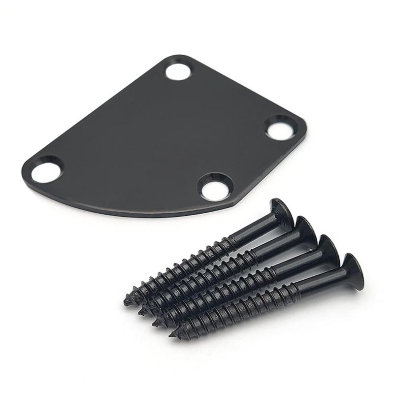 Guitar Replacement Kit 4 Hole Neck Plate Joint Back Mounting Plate with 4 Screws