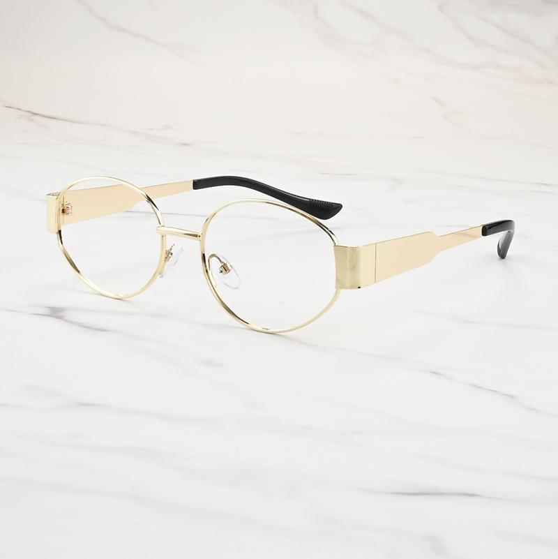 

New Fashion Brand Design Metal Oval Men Myopia Glasses Optical Prescription Nearsight Anti Blue Light Women Short Light Eyewear 0