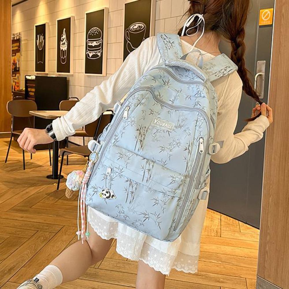 National style school bag ins niche female high-end sense casual versatile backpack simple light travel backpack new model