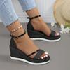 Fashion Summer New Super High Heel Women Sandals Women's Versatile Platform Flatform Shoes with A Straight Strap Sandals High Heels