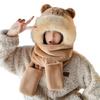 Cartoon Capybara Hat Scarf Set 3 in 1 Cartoon Plush Hat Fashion Scarf Hat Glove for Women  Girls