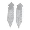 Trendy Rhinestone Tassel Earrings: Chic European & American Design, Versatile with Claw Chain Pendants