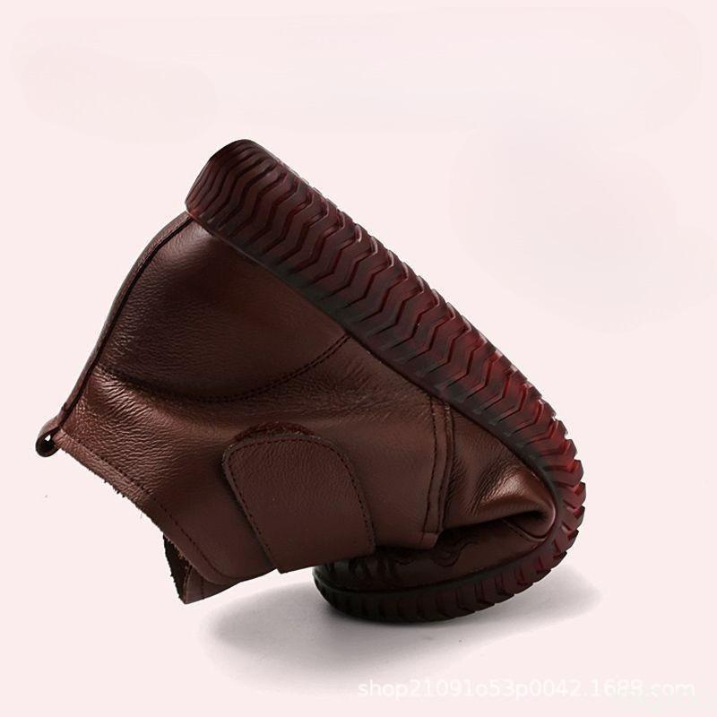 Fashion Winter soft soled non slip flat bottom boots anti cold plush insulation  comfortable versatile cotton boots for daily leisure