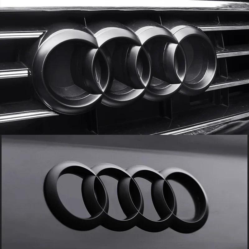 2024 New ABS Four Ring Car Logo Cover Retrofitting Front Grille Badge Rear Trunk Emblem For q2 A3 A4 A5 A6 A7 Q2 Q3 Q5 Q7 Q8