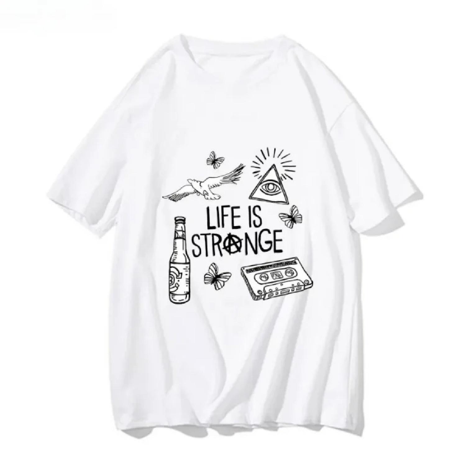 Anime T-shirt Cute Manga Life Is Strange Harajuku Manga Printed T-shirt Funko Street Fashion T-shirt Short Sleeve S