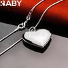 URBABY 40-75cm 925 Sterling Silber Graviertes Herz Anhänger Halskette Charm Trend Geburtstagsgeschenk Mode Party Feiner Schmuck 4