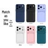 iPhone 16 Skin-Feel Card Holder Case - Pure Color, 13/15 Pro Max Slot, Protective Cover