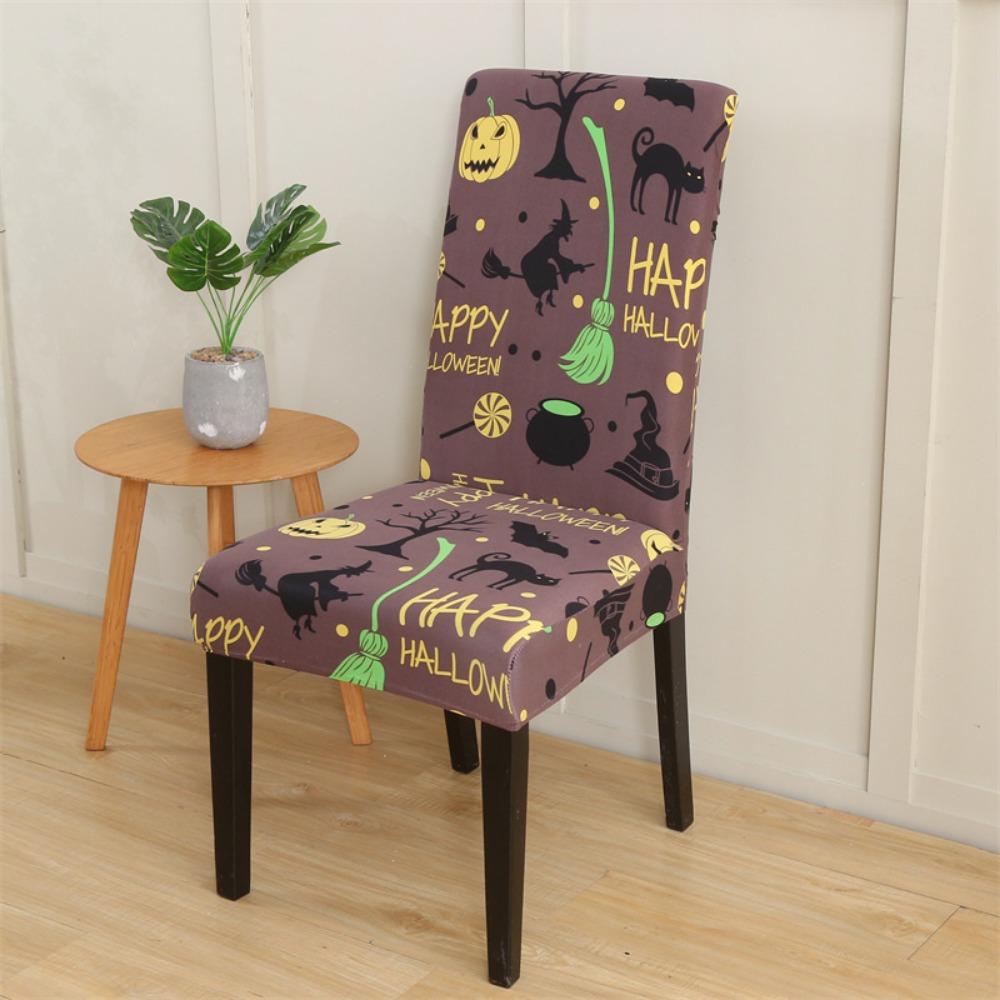 Stretchable Dining Table Chair Cover Christmas Elastic Office Chair Slipcover Simple Seat Cover
