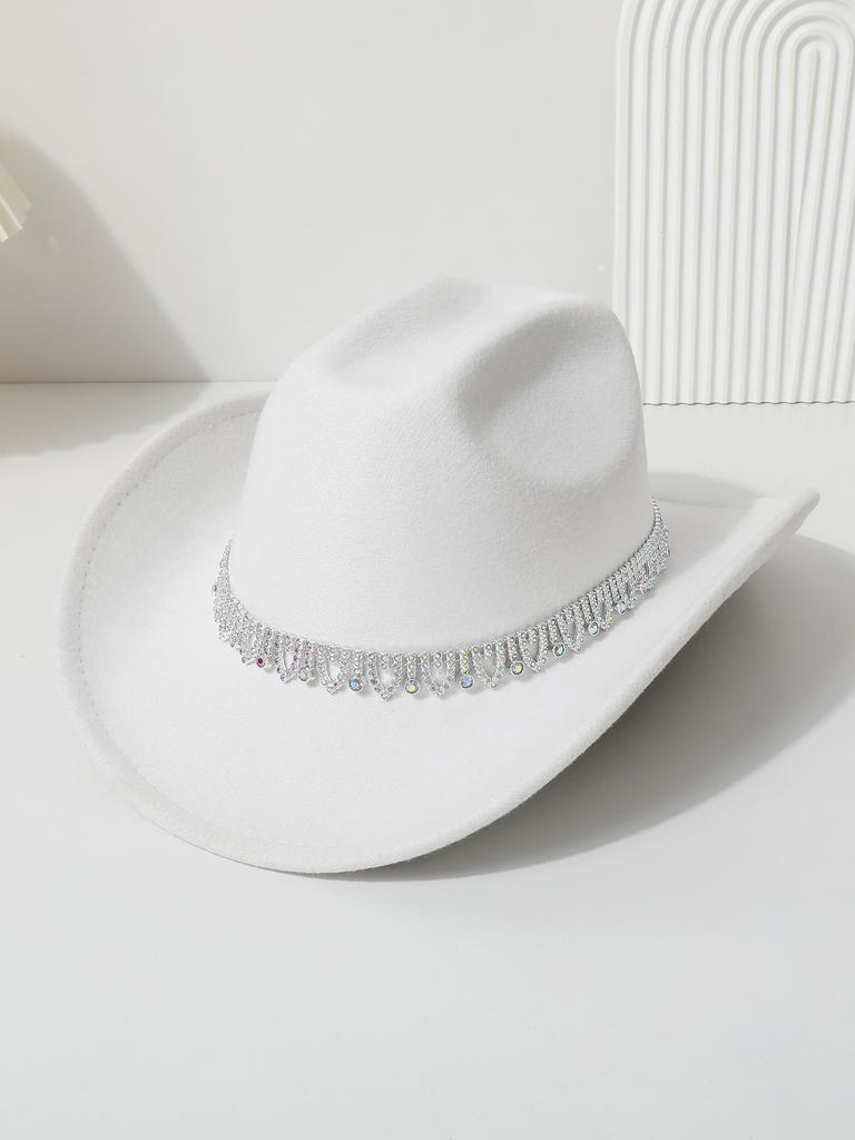 European, American and Western Cowboy Top Hat Color Diamond Casual Top Hat Tibetan Jazz Hat Felt Hat