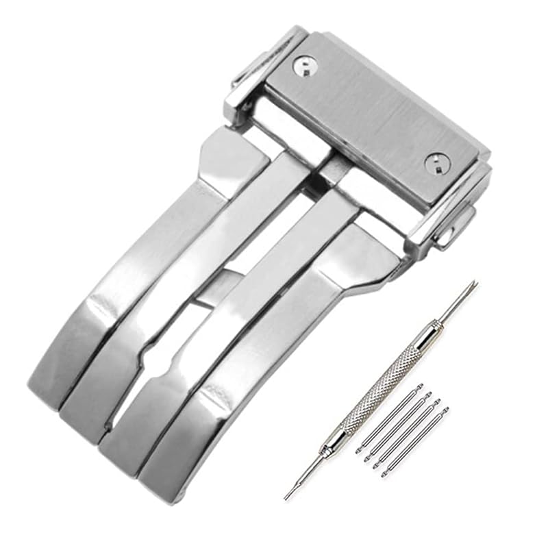 

[Nywing] buckle buckle 22mm 24mm Hublot D buckle steel Watch band push type D buckle Compatible with leather watch straps silver gold rose gold