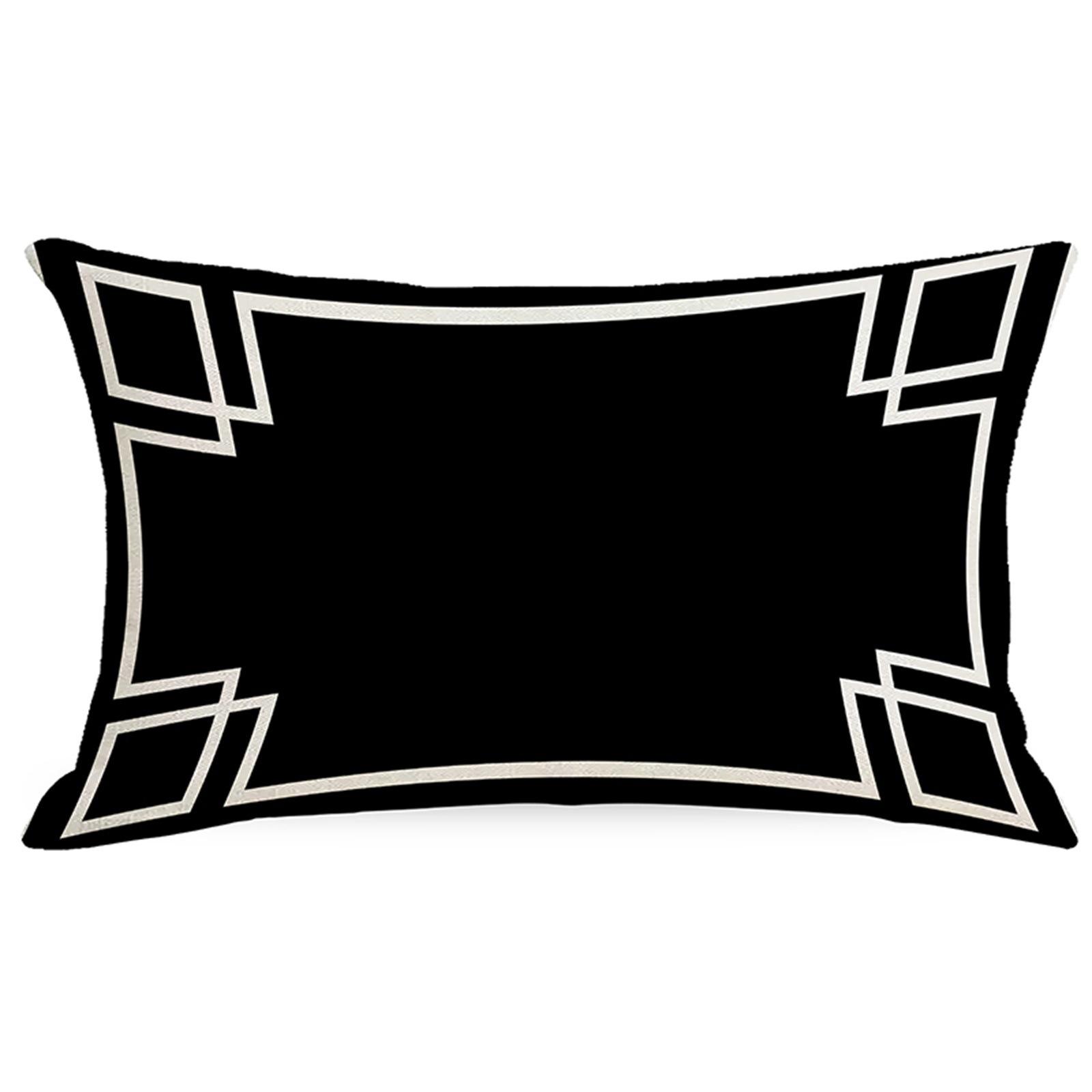 

Современная простая черно-белая подушка для гостиной, дивана, спальни, спинки, односторонняя льняная абстрактная полосатая клетчатая подушка 45 * 45Cm