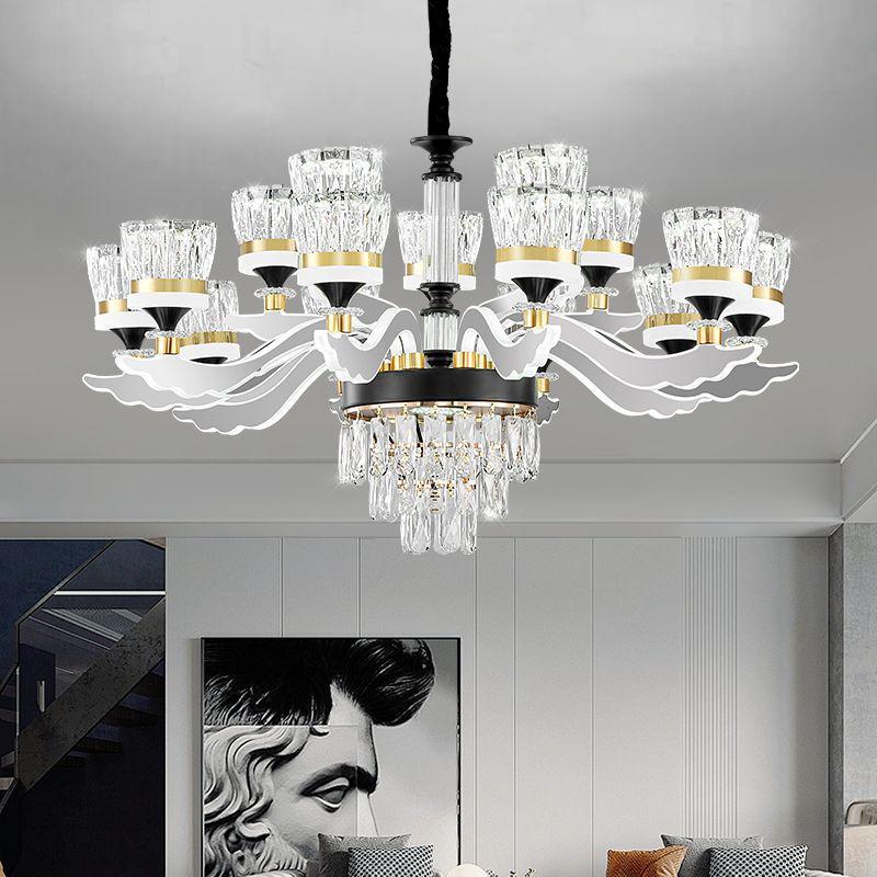 Luxury Modern Crystal Chandelier for Living Room - Elegant Luminous Fixture