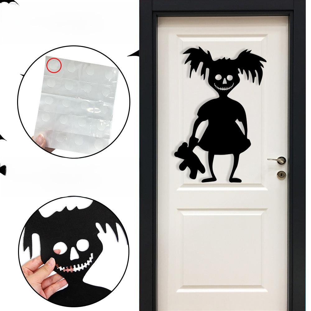 Halloween Wall Charming Decor Felt Stickers Skull Hand Pumpkin Door Design For Festivities