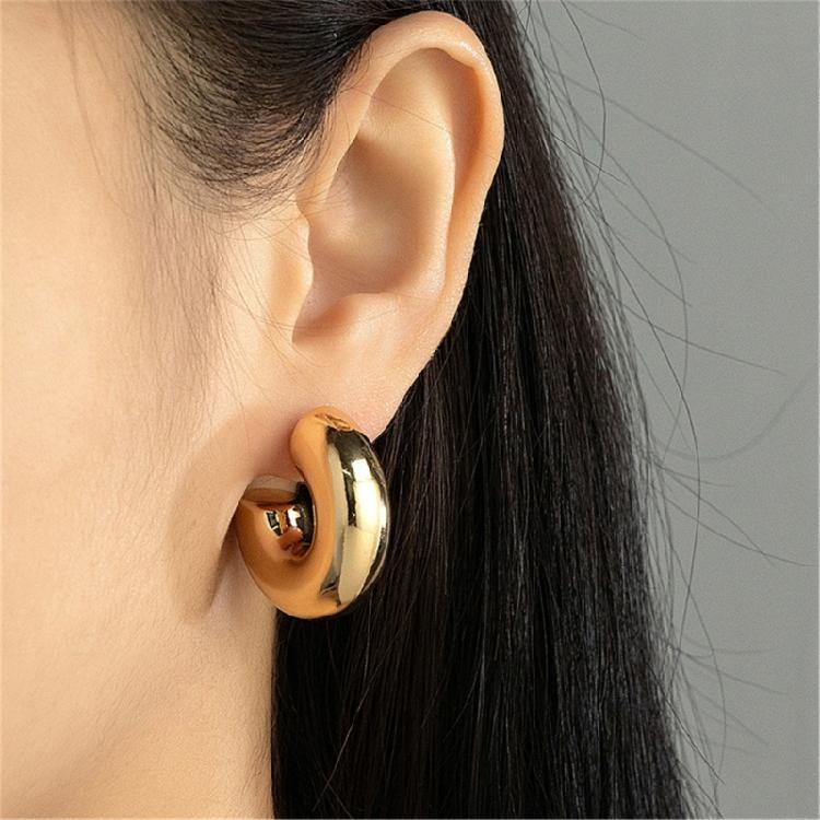 Temperament Hoop Earrings Elegant C-shape Drop Pendant Earring Statement Jewelry