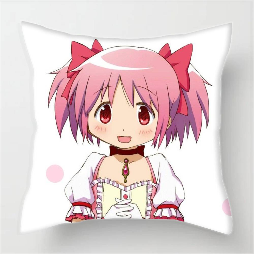 Anime M-Madoka M-Magica CUTE GIRL  Pillowcases Cushion Covers Living Room Sofas Home Decor Gifts