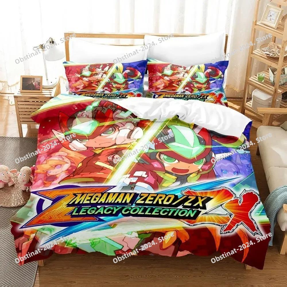 3d Anime Game Mega Man Zero Bedding Set Printed Bed Set Duvet Cover Sheet Pillowcase Bed Soft Quilt Cover Full Queen King Size