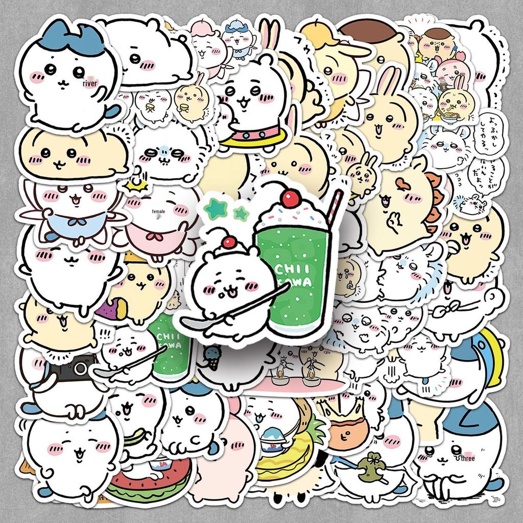 51 Chiikawa Cartoon Stickers: Cute Japanese Anime for Phones, Journals, Water Bottles